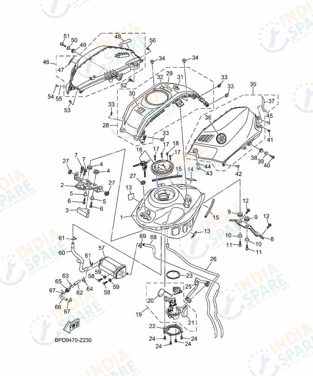 YAMAHA DM4B R15 V4 Series FUEL TANK
